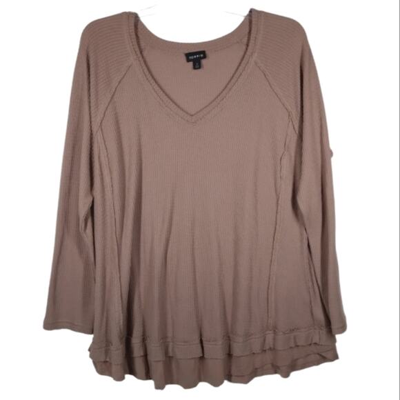 Torrid Taupe Waffle Knit Long Sleeve Tunic size 2 - Picture 1 of 5